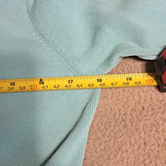 Cozy Aqua Cardigan by Madison Leigh Petite Size 10.. Detailed Embellishments - Picture 8 of 8